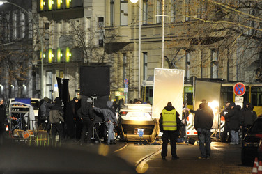 Nachtdreh zum Thriller 'Unknown Identity'