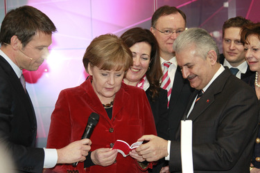 René Obermann, Angela Merkel, Binali Yildirim