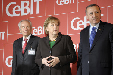 August-Wilhelm Scheer, Angela Merkel, Recep Tayyip Erdogan