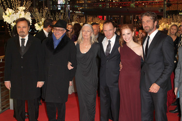 Franco Nero, Dieter Kosslick, Vanessa Redgrave, Ralph Fiennes, Jessica Chastain, Gerard Butler