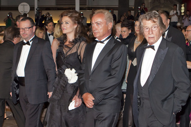 Lars von Trier mit Gattin Bente Froge, Udo Kier, John Hurt