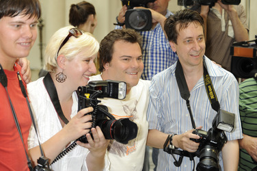 Jack Black mit Fotografen