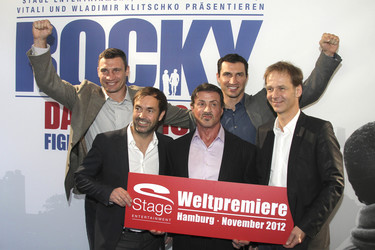 Vitali Klitschko, Michael Hildebrandt, Sylvester Stallone, Wladimir Klitschko, Johannes Mock-O'Hara