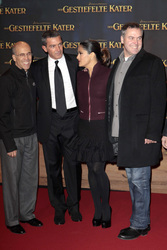 Jeffrey Katzenberg, Antonio Banderas, Salma Hayek, Chris Miller