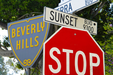 Sunset Boulevard Straßenschild