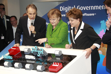 Karl-Heinz Streibich, Angela Merkel, Dilma Rousseff