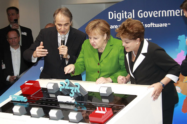 Karl-Heinz Streibich, Angela Merkel, Dilma Rousseff