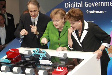 Karl-Heinz Streibich, Angela Merkel, Dilma Rousseff
