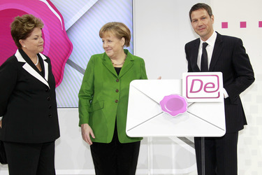 Dilma Rousseff, Angela Merkel, René Obermann