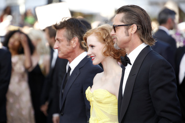 Sean Penn, Jessica Chastain, Brad Pitt