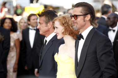 Sean Penn, Jessica Chastain, Brad Pitt