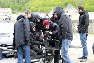 Carl Stück mit Kamerateam