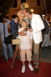 Jenny Elvers-Elbertzhagen mit Ehemann Goetz Elbertzhagen und Sohn Paul