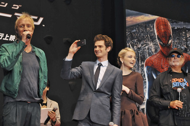 Rhys Ifans, Andrew Garfield, Emma Stone, Avi Arad