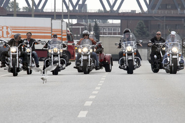 Oliver Hörner, Eddy Kante und Biker-Kollegen