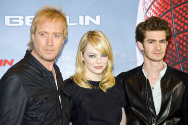 Rhys Ifans, Emma Stone, Andrew Garfield