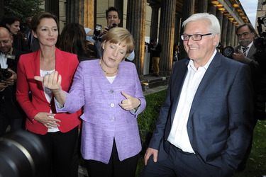 Bettina Schausten, Angela Merkel, Frank-Walter Steinmeier