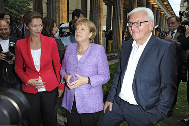 Bettina Schausten, Angela Merkel, Frank-Walter Steinmeier