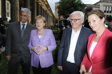 Thomas Bellut, Angela Merkel, Frank-Walter Steinmeier, Bettina Schausten