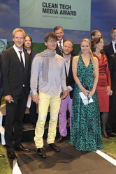 Jan Hahn, Morten Harket (a-ha) und Ruth Moschner mit Preisträgern und Laudatoren