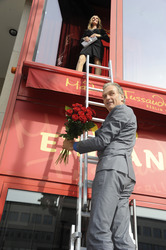 Walter Sittler mit Julia Roberts Wachsfigur