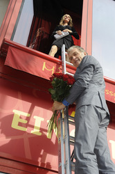 Walter Sittler mit Julia Roberts Wachsfigur