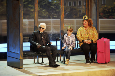 Karl Lagerfeld, Julian, Ilka Bessin / Cindy aus Marzahn, Wettkandidat Julian