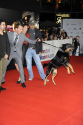 Jan Josef Liefers, Wotan Wilke Möhring mit Hund Bruno, Jasmin Gerat, Marc Rothemund