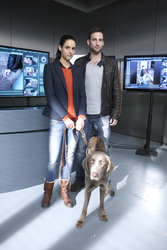 Liane Forestieri, Matthias Weidenhöfer mit Hund Finn