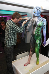 Jörg Düsterwald mit Model Janine