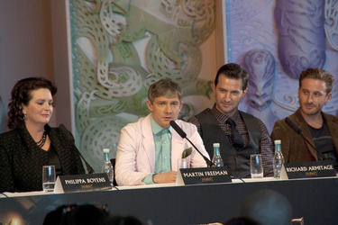 Philippa Boyens, Martin Freeman, Richard Armitage, Dean O'Gorman