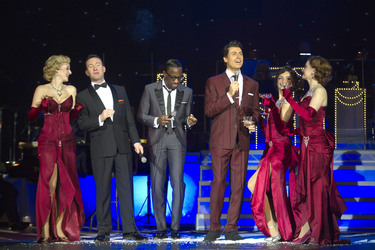 Tam Ward als Frank Sinatra, Giles Terera als Sammy Davis Jr., Phil Barley als Dean Martin