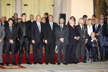 Cristiano Ronaldo, Vicente del Bosque, Alfredo Di Stéfano und Preisträger