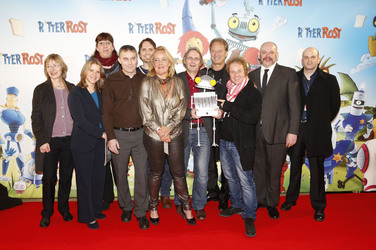 Jörg Hilbert, Tom Gerhardt, Dustin Semmelrogge mit Filmteam