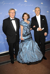 Jean-Claude Juncker, Stanislaw Tillich mit Ehefrau Veronika