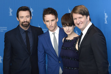 Hugh Jackman, Eddie Redmayne, Anne Hathaway, Tom Hooper
