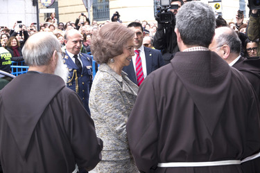 Sophia von Spanien besucht die Kirche Jesus de Medinaceli, Madrid