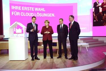 René Obermann, Angela Merkel, Donald Tusk, Stephan Weil
