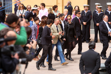 Antonio Banderas und Familie bei der Heilige Woche Prozssion, Malaga