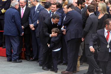 Antonio Banderas und Familie bei der Heilige Woche Prozssion, Malaga