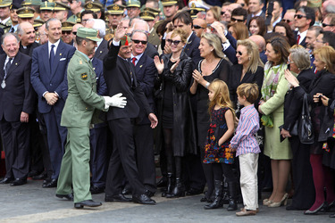 Antonio Banderas und Familie bei der Heilige Woche Prozssion, Malaga