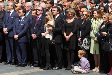 Antonio Banderas und Familie bei der Heilige Woche Prozssion, Malaga