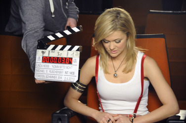Linda Hesse beim Videodreh im Filmpark Babelsberg, Potsdam