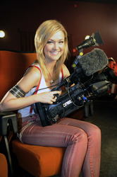 Linda Hesse beim Videodreh im Filmpark Babelsberg, Potsdam