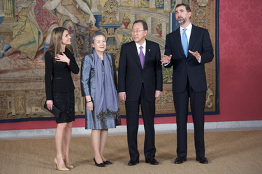 Letizia von Spanien, Yoo Soon-taek, Ban Ki-Moon, Felipe von Spanien