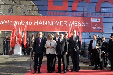 Stephan Weil, Angela Merkel, Wladimir Putin