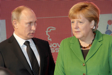 Messerundgang von Kanzlerin Merkel und Präsident Putin, Hannover