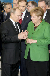 Messerundgang von Kanzlerin Merkel und Präsident Putin, Hannover