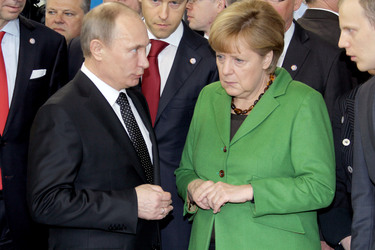 Messerundgang von Kanzlerin Merkel und Präsident Putin, Hannover
