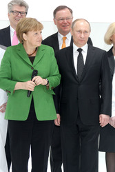Messerundgang von Kanzlerin Merkel und Präsident Putin, Hannover